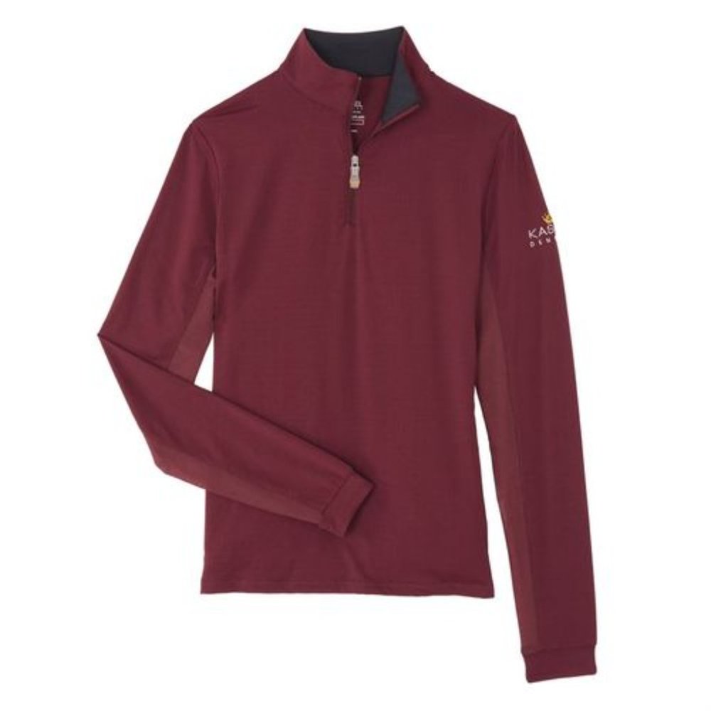 Kastel Denmark Charlotte Signature Maroon Long Sleeve Quarter Zip Shirt Medium